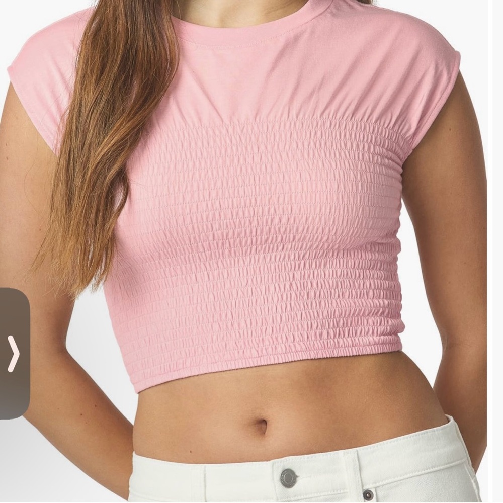 FLORENCE BY MILLS SMOCKED HEM T-SHIRT 2/$15 blk and pink